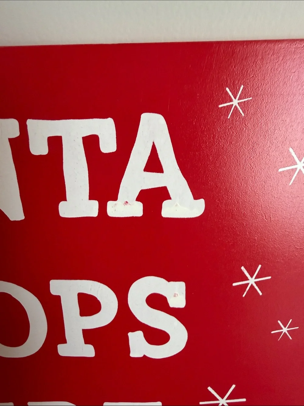 Santa Stops Here Red Chalkboard Countdown Sign Target 2017 Red and White